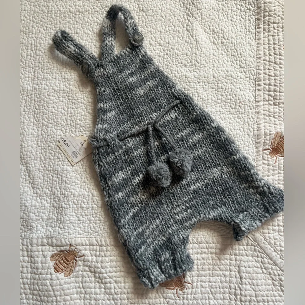 Message In A Bottle | Wool Blend Knit Romper Shorts with Pom Pom NWT